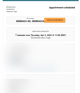 Appointment confirmation