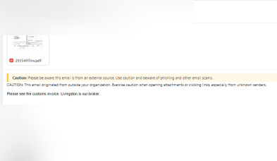 Customs paperwork email